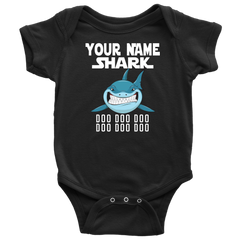 VnSupertramp Baby Brother Sister Shark Personalized Name Onesie Birthday Gift-D12