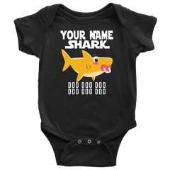 VnSupertramp Baby Brother Sister Shark Personalized Name Onesie Birthday Gift-D3