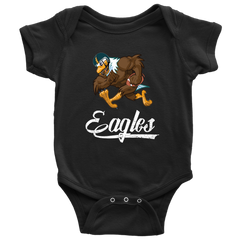 VnSupertramp Eagle Playing Football Baby Bodysuit For Philadelphia Eagles Fans