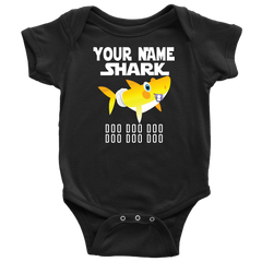 VnSupertramp Baby Brother Sister Shark Personalized Name Onesie Birthday Gift-D2