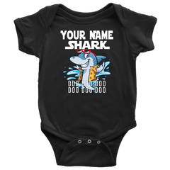 VnSupertramp Baby Brother Sister Shark Personalized Name Onesie Birthday Gift-D9