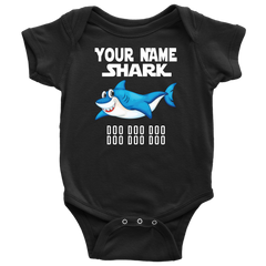 VnSupertramp Baby Brother Sister Shark Personalized Name Onesie Birthday Gift-D8