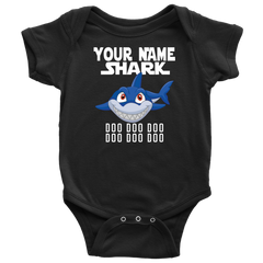 VnSupertramp Baby Brother Sister Shark Personalized Name Onesie Birthday Gift-D7