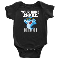 VnSupertramp Baby Brother Sister Shark Personalized Name Onesie Birthday Gift-D6