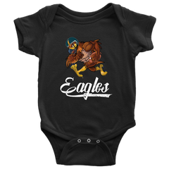 VnSupertramp Eagle Playing Football Baby Bodysuit For Philadelphia Eagles Fans