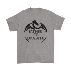 VnSupertramp Father of Dragons Men T-Shirt Plus Size XL-5XL For Father's Day Dragon Fans Gift Family Matching Tees - D3