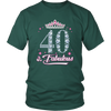 Image of VnSupertramp Forty And Fabulous Women Shirt Plus Size XL-4XL 40th Birthday Gift