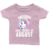 Image of Unicorns Are Born In August Infant Shirt Official VnSupertramp Birthday Apparel