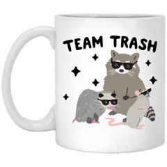 Team Trash Opossum Raccoon Rat Funny Mugs 110z Ceramic Coffee Tea Cup