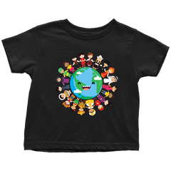 VnSupertramp Children Around The World Toddler T-Shirt For Boys Girls Happy Earth Day Tee 2019