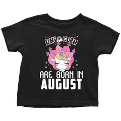 Unicorns Are Born In August Birthday Girl Toddler Shirt Official VnSupertramp Apparel