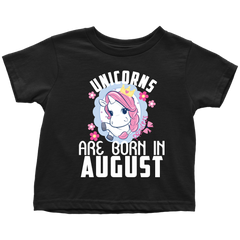 Unicorns Are Born In August Birthday Girl Toddler Shirt Official VnSupertramp Apparel