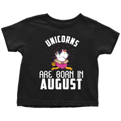 Unicorns Are Born In August Birthday Girl Toddler Shirt Official VnSupertramp Apparel