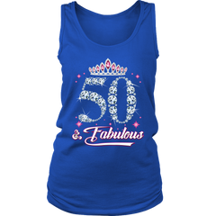 VnSupertramp Fifty And Fabulous Tank Top Shirt Plus Size 50th Birthday Gift