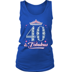 VnSupertramp Forty And Fabulous Tank Top Shirt Plus Size 40th Birthday Gift