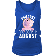 Unicorns Are Born In August Women Tank Top Shirt Plus Size XL-4XL Official VnSupertramp Apparel