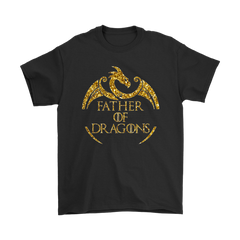 VnSupertramp Father of Dragons Men T-Shirt Plus Size XL-5XL For Father's Day Dragon Fans Gift Family Matching Tees - D2