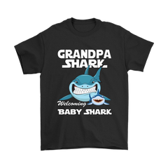 VnSupertramp Grandpa Shark and Baby Shark Personalized Name Birthday Shirt - D2