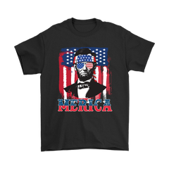 VnSupertramp 4th Of July Abe Lincoln Graphic Funny Men T-Shirt Plus Size XL-5XL Merica Patriotic Gift - D1