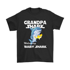 VnSupertramp Grandpa Shark and Baby Shark Personalized Name Birthday Shirt - D3