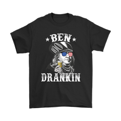 VnSupertramp 4th Of July Day Drinkin' Like Benjamin Franklin Funny Men T-Shirt Plus Size XL-5XL Patriotic Gift - D2