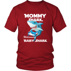 VnSupertramp Mommy Shark and Baby Shark Personalized Name Birthday Shirt Women - D4