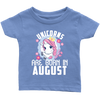 Image of Unicorns Are Born In August Infant Shirt Official VnSupertramp Birthday Apparel
