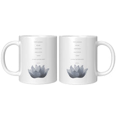 [TL] Buddha Lotus Coffee Mug, Quote -" Every morning we are born again." Blue Lotus Flower, Buddhism, Yoga, Zen, Spiritual, Ceramic Coffee Mug 11oz