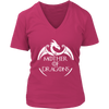 Image of VnSupertramp Mother of Dragons Women V-Neck T-Shirt Plus Size XL-4XL For Mother's Day Gift Dragon Fans Mom - D1