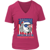 Image of VnSupertramp 4th Of July Benjamin Franklin Graphic Funny Women V-Neck T-Shirt Plus Size XL-4XL Merica Patriotic Gift - D1