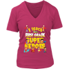 Image of VnSupertramp I Teach First Grade Superheroes Teacher Women V-Neck T-Shirt Plus Size XL-4XL Back To School First Day of School Gift