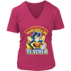 Image of VnSupertramp Wonder Teacher Women V-Neck T-Shirt Plus Size XL -4XL Back To School 1st Day of School Funny Gift Tee