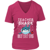 Image of Teacher Shark Women V-Neck Shirt Doo Doo Doo Plus Size Official VnSupertramp Back To School Apparel