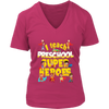 Image of VnSupertramp I Teach Preschool Grade Superheroes Teacher Women V-Neck T-Shirt Plus Size XL-4XL Back To School First Day of School Gift