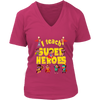 Image of VnSupertramp I Teach Superheroes Women V-Neck Shirt Plus Size XL-4XL Pun Hero Teacher|Personalized Teacher Appreciation Back To School Gift