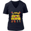 Image of VnSupertramp I Teach Superheroes Women V-Neck Shirt Plus Size XL-4XL Pun Hero Teacher|Personalized Teacher Appreciation Back To School Gift