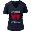 Image of VnSupertramp Mother Of Dogs Funny Women V-Neck T-Shirt Plus Size XL-4XL Mother's Day Mom Gift Cool Dog Owner Lover