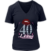 Image of VnSupertramp Forty Licious 40th Birthday Sexy Clips Women V-Neck Shirt Plus Size XL-4XL Mother's Day Mom Gift 1979 - D2