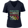 Image of VnSupertramp Vintage December 50th Birthday 1969 Women V-Neck Shirt Plus Size XL-4XL Mom Wife Gift