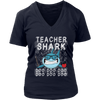 Image of Teacher Shark Women V-Neck Shirt Doo Doo Doo Plus Size Official VnSupertramp Back To School Apparel