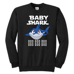 Official VnSupertramp Baby Shark Youth Crewneck Sweatshirt Doo Doo Doo Apparel