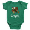 Image of VnSupertramp Eagle Playing Football Baby Bodysuit For Philadelphia Eagles Fans