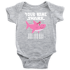 Image of VnSupertramp Baby Brother Sister Shark Personalized Name Onesie Birthday Gift-D10