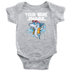 Image of VnSupertramp Baby Brother Sister Shark Personalized Name Onesie Birthday Gift-D9