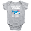 Image of VnSupertramp Baby Brother Sister Shark Personalized Name Onesie Birthday Gift-D11