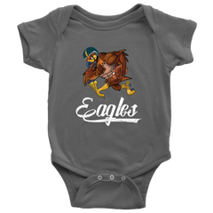 VnSupertramp Eagle Playing Football Baby Bodysuit For Philadelphia Eagles Fans