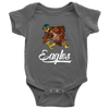 Image of VnSupertramp Eagle Playing Football Baby Bodysuit For Philadelphia Eagles Fans