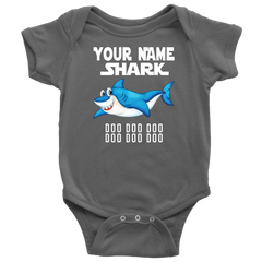 VnSupertramp Baby Brother Sister Shark Personalized Name Onesie Birthday Gift-D8