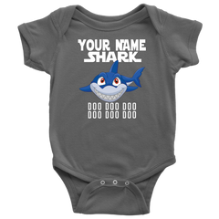 VnSupertramp Baby Brother Sister Shark Personalized Name Onesie Birthday Gift-D7