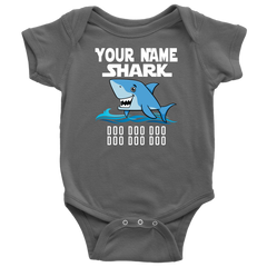 VnSupertramp Baby Brother Sister Shark Personalized Name Onesie Birthday Gift-D5